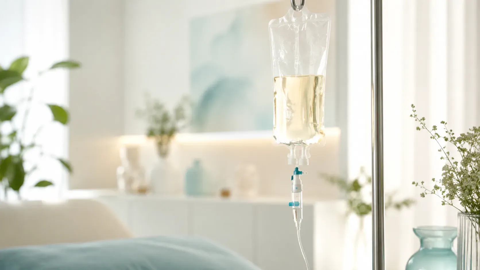 Infusionsflasche am Infusionsständer